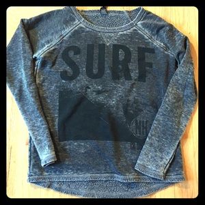 Off-Shoulder Grey Crewneck Sweatshirt Pullover