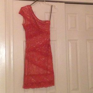 Peach One-Shoulder Cocktail Dress