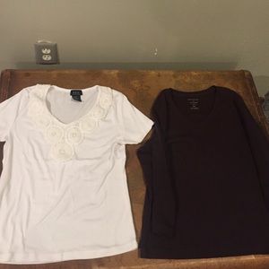 2, medium petite shirts.