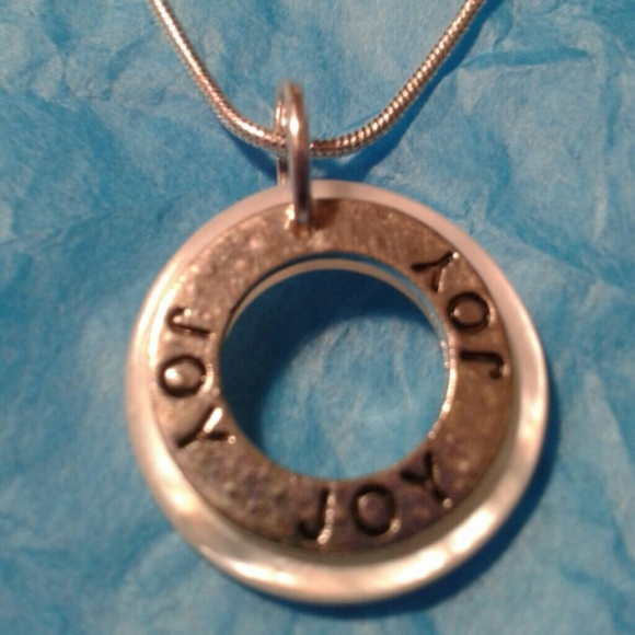 Mother of Pearl & Silver JOY Charm Necklace.