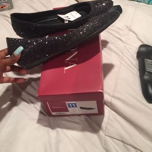 Glittery target flats