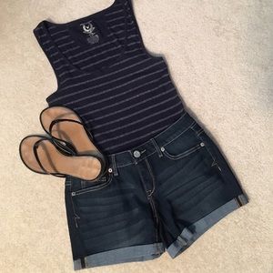 Navy Blue and Silver Tank Top**