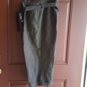 ANN TAYLOR LOFT OLIVE GREEN KHAKIS SIZE 16