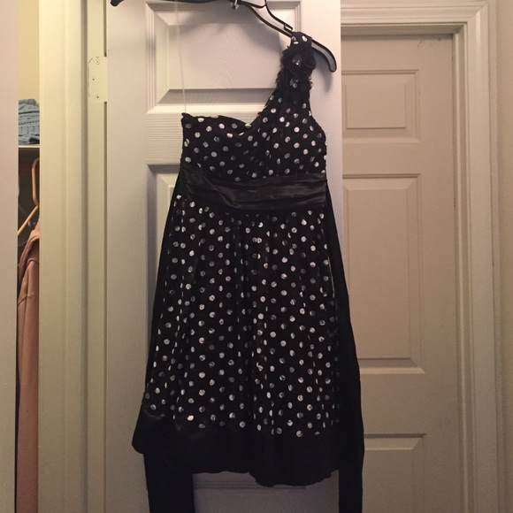 Black and white polka dot dress