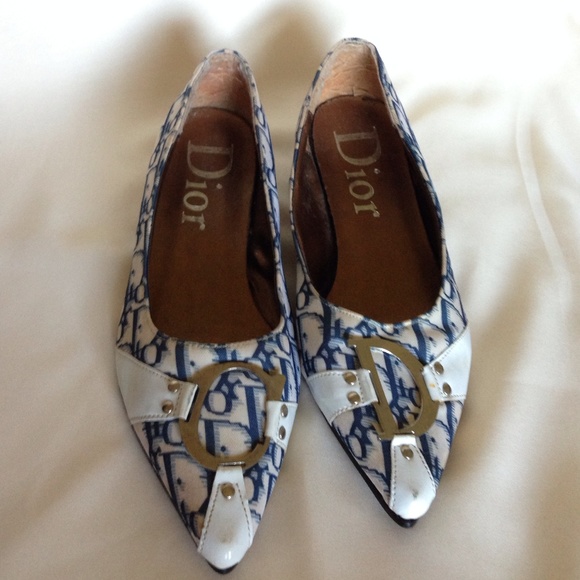100% Authentic Christian Dior CD Monogram flats
