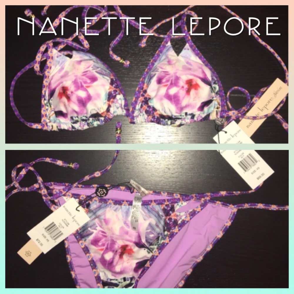 New Nanette Lepore Violet Floral Bikini Set