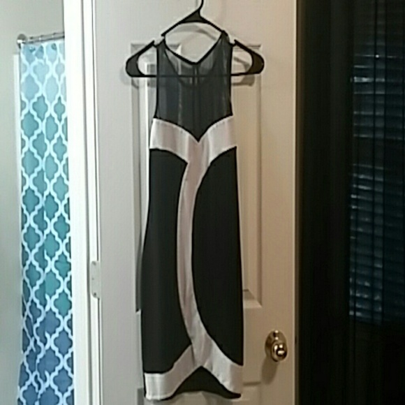 Black and white night out for drinks dress