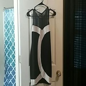 Black and white night out for drinks dress