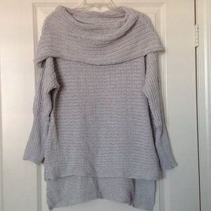 Off the shoulder grey sweater