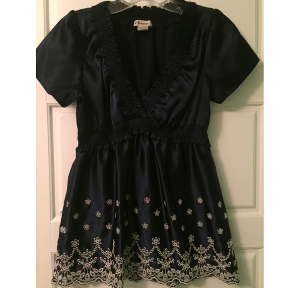 Navy blue silky top