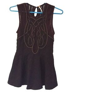 Free People black, lace back, top