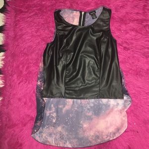 Galaxy Leather crop top