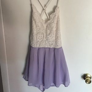 Purple lace romper