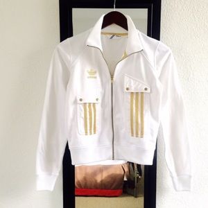adidas white gold jacket