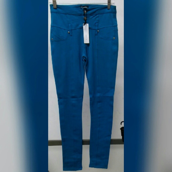 High waist teal jeggings