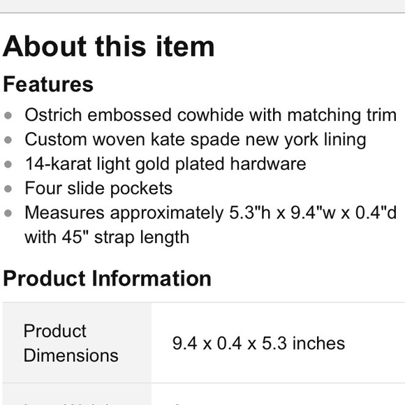 Kate Spade Charm City Ostrich Presley Purse Beige - Picture 4 of 4