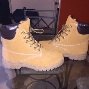 Tan lace boots