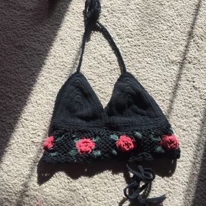 Urban outfitters Rose crochet crop top