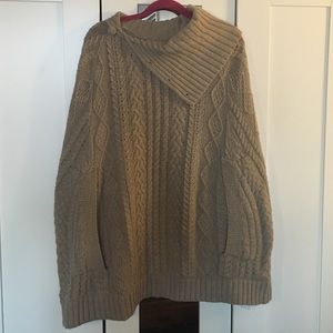 Anthropologie Cabled Cocoon Poncho