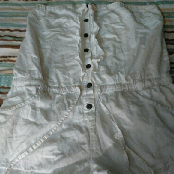 White button up romper