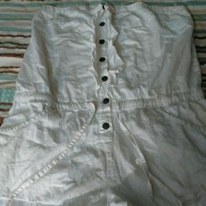 White button up romper