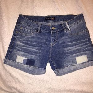 Levi's Denim Patchwork Cuffed Shorts Levi's Denim Patchwork Cuffed Shorts