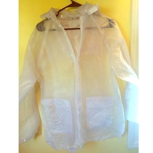 Transparent rain poncho