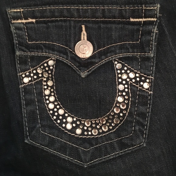 Size 30 true religion jeans with crystal pockets
