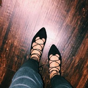 Lace up flats
