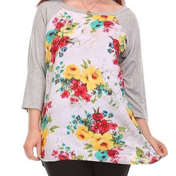 Floral raglan shirt - Picture 2 of 2