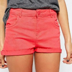 Brave Soul Coral Denim Shorts