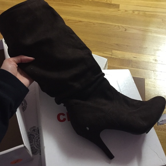 Calf High Brown heeled boots