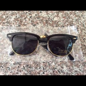 black and gold clubmaster sunglasses