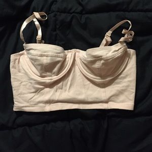 American apparel light pink bustier crop top