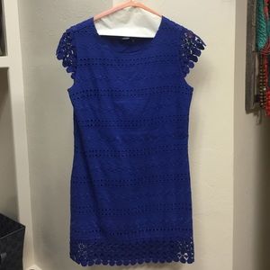 Royal blue eyelet dress