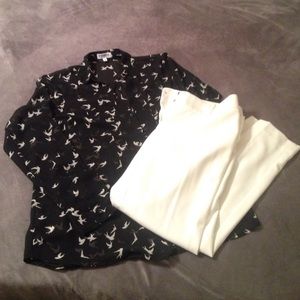 Express portofino sheer patterned shirt