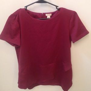 JCrew Factory Wine Short Sleeve