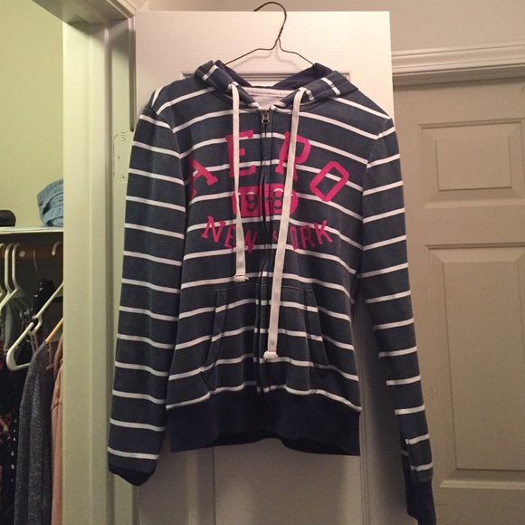 Aeropostale blue zip up hoodie