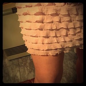 Pink ruffle skirt