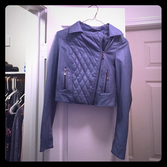 Blue leather jacket Macy's