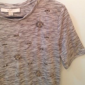 Grey jeweled short sleeve