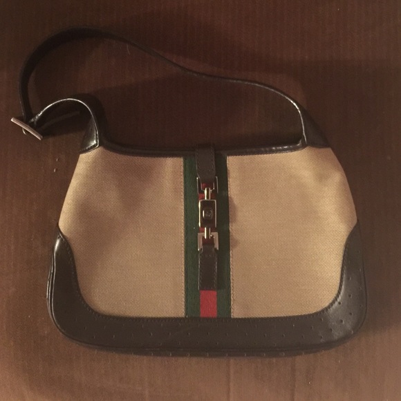Authentic Gucci Jackie O' Canvas and Leather H/B