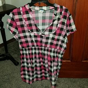 Plaid babydoll tshirt [reposh]