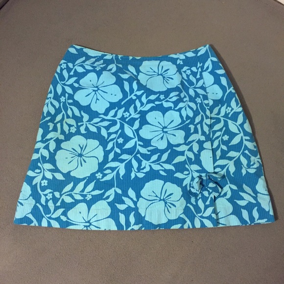Blue Floral Miniskirt