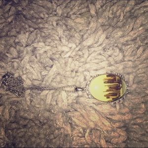 Silver New York City Skyline Pendant Necklace