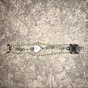 Silver Heart-Shaped Watch