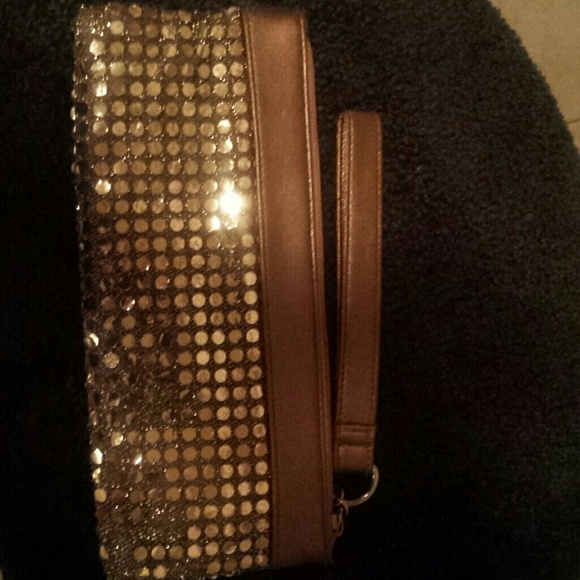 Sequins gold clutch/wristlet