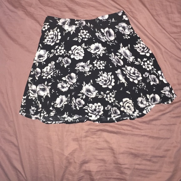 Black and white rose skirt