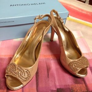 Antonio Melani gold heels