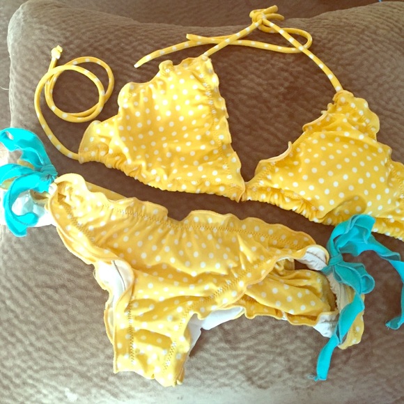 Victoria's Secret yellow polka dot bikini